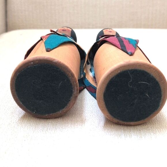 Handcrafted Solid Wood Native American Women Taper Candleholders Set of 2 - Picture 7 of 12